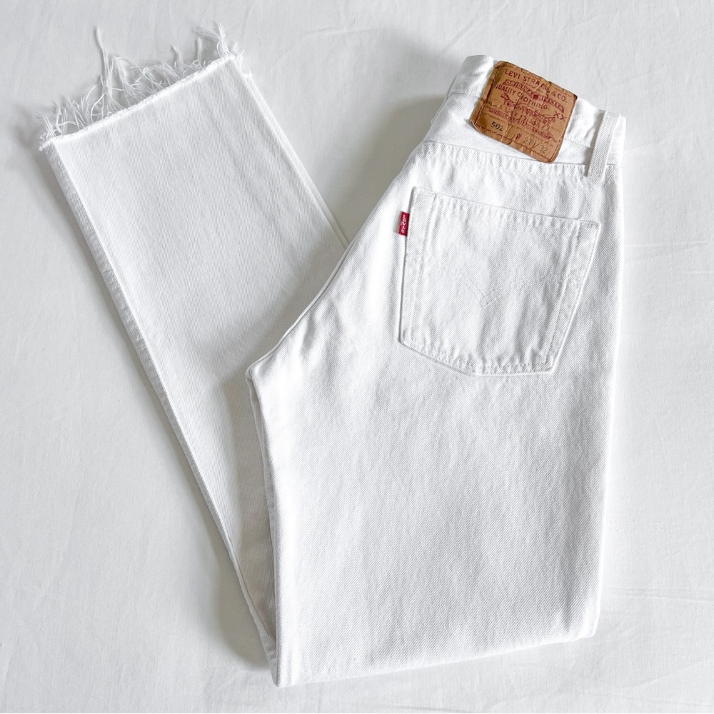 Vintage Levi’s 501 Jeans | White | Tag 27x32 (Fits 25x28) | EUC